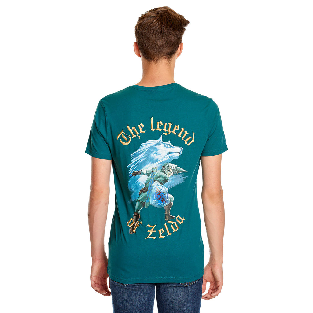 Zdjęcie produktu Zelda - Koszulka Link z Wolf-Linkiem turkusowa