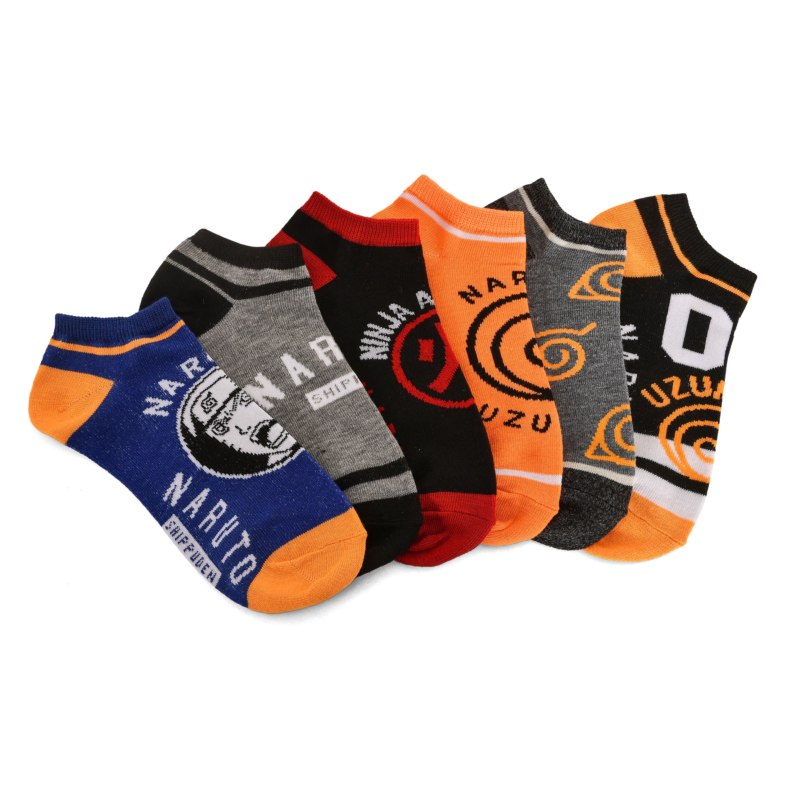 Zdjęcie produktu Naruto - Skarpetki Sneaker z Symbolami, zestaw 6 par