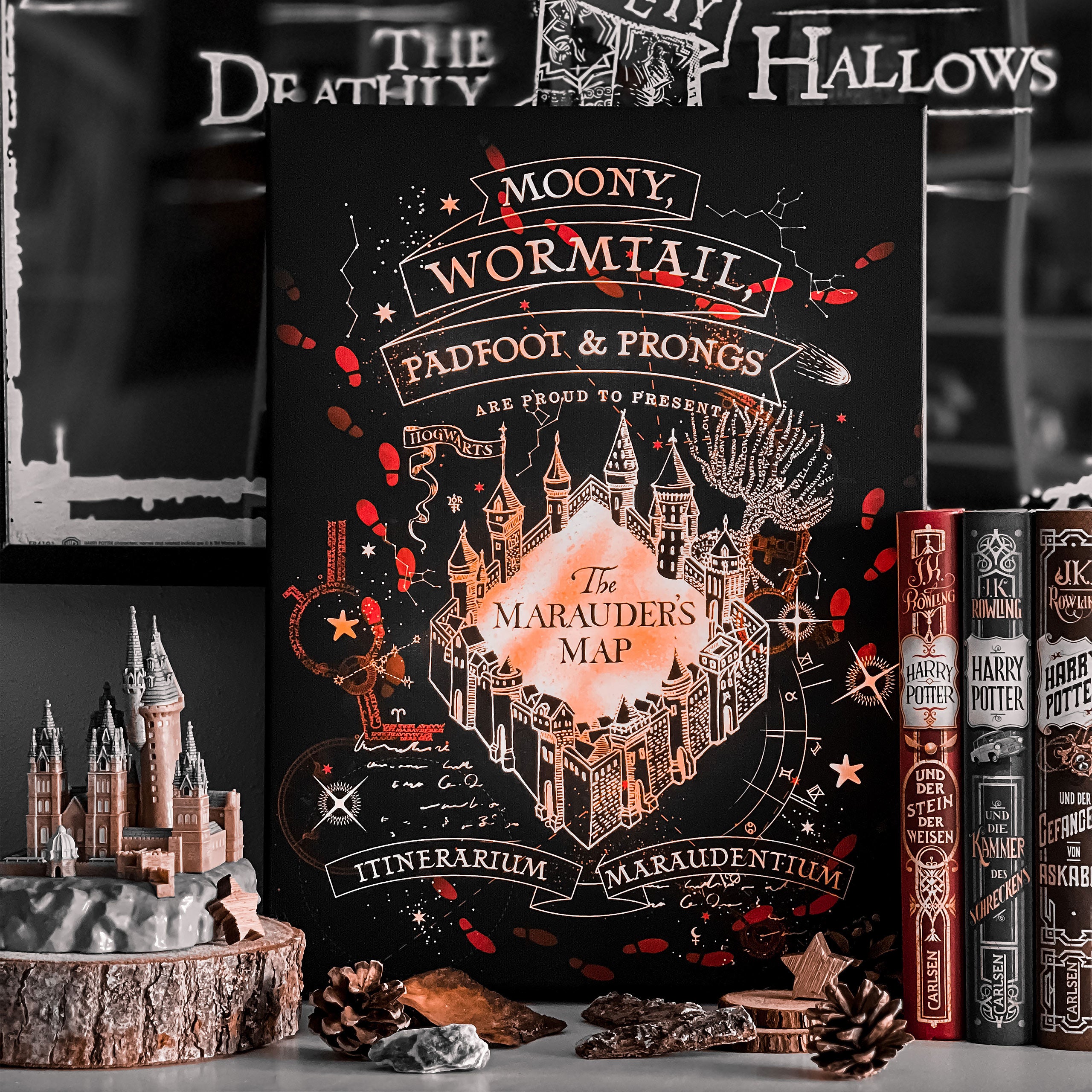 Zdjęcie produktu Harry Potter - Mapa Huncwotów Obraz na płótnie z podświetleniem