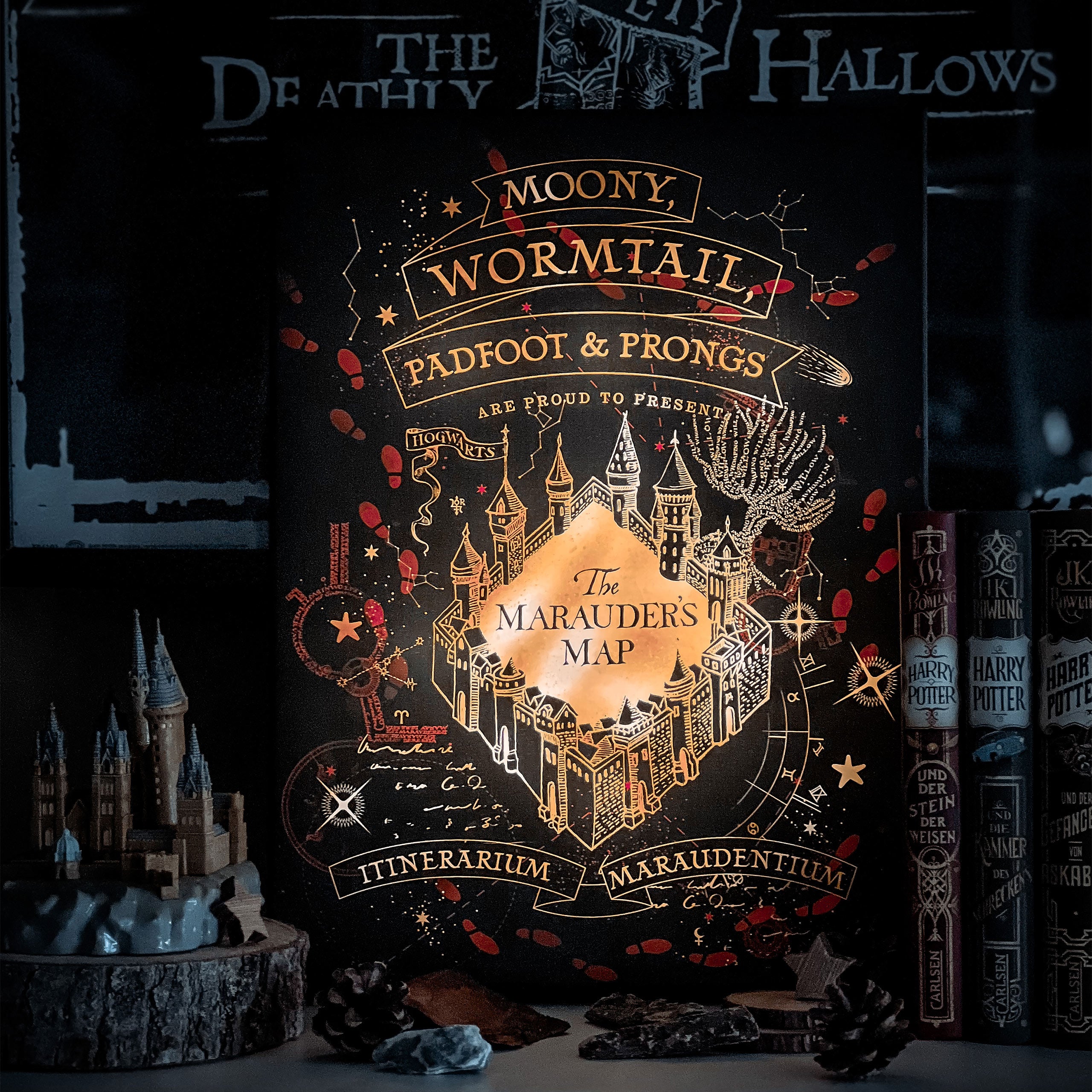 Zdjęcie produktu Harry Potter - Mapa Huncwotów Obraz na płótnie z podświetleniem