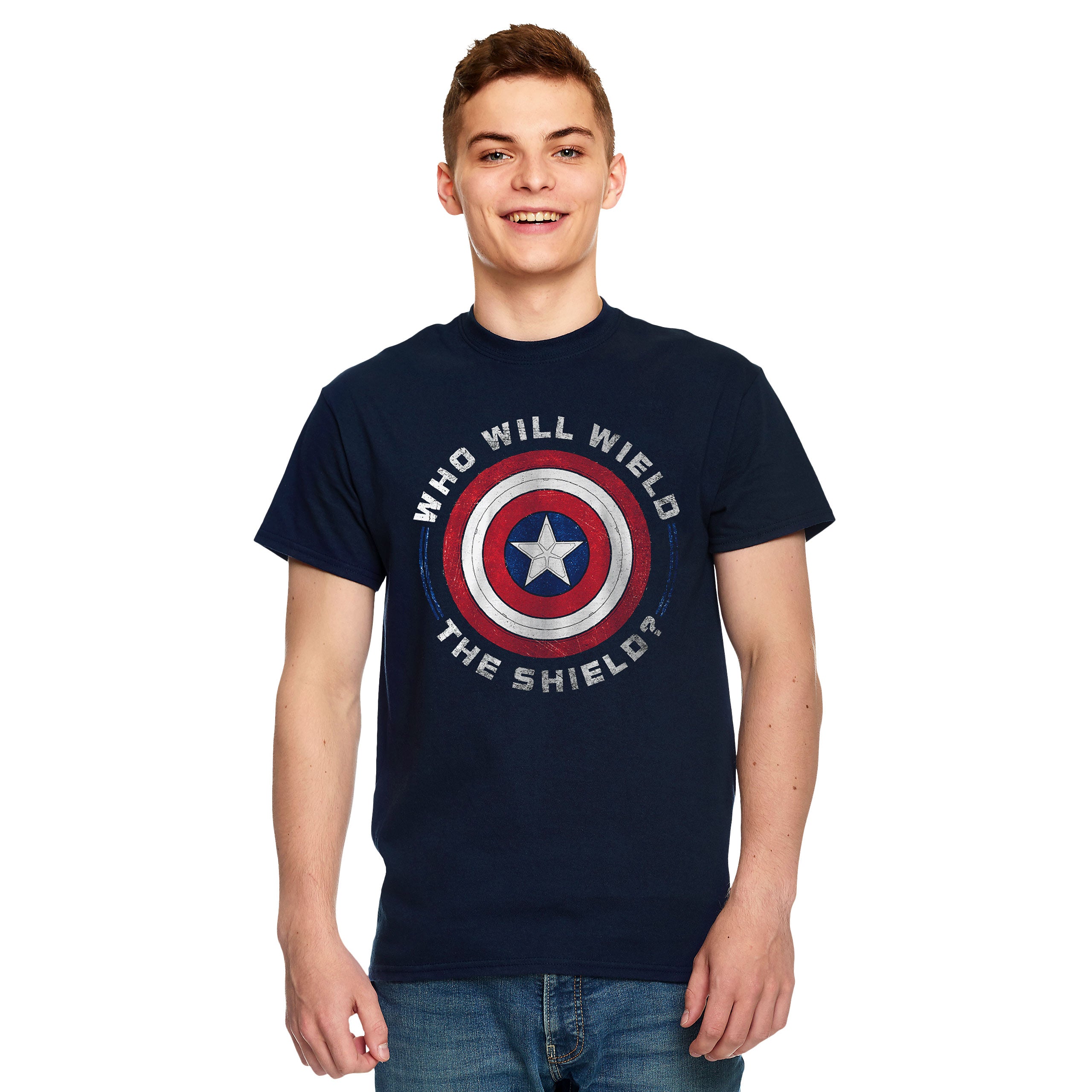 Zdjęcie produktu Marvel - Who Will Wield The Shield Koszulka niebieska
