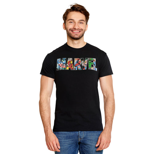 Zdjęcie produktu Marvel - Koszulka z logo Comic Strip czarna