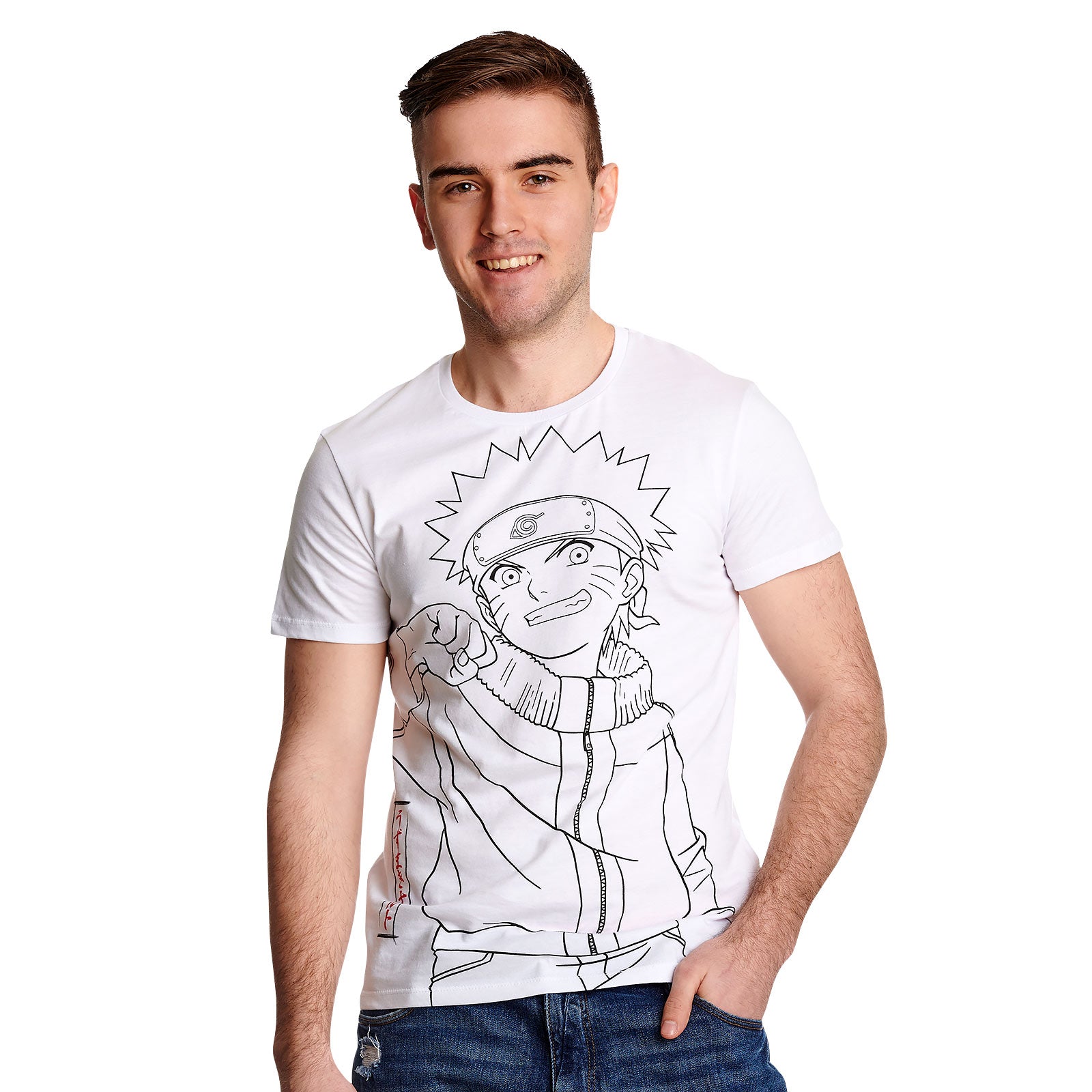 Zdjęcie produktu Naruto - Monochromatyczny szkic T-Shirt biały