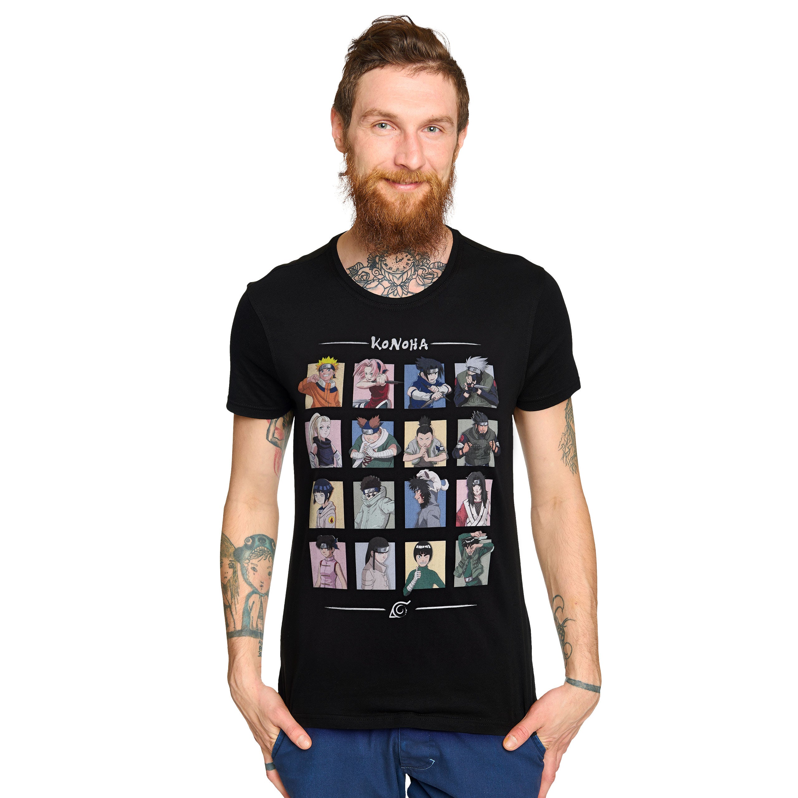 Zdjęcie produktu Naruto - Characters of Konoha T-Shirt czarne