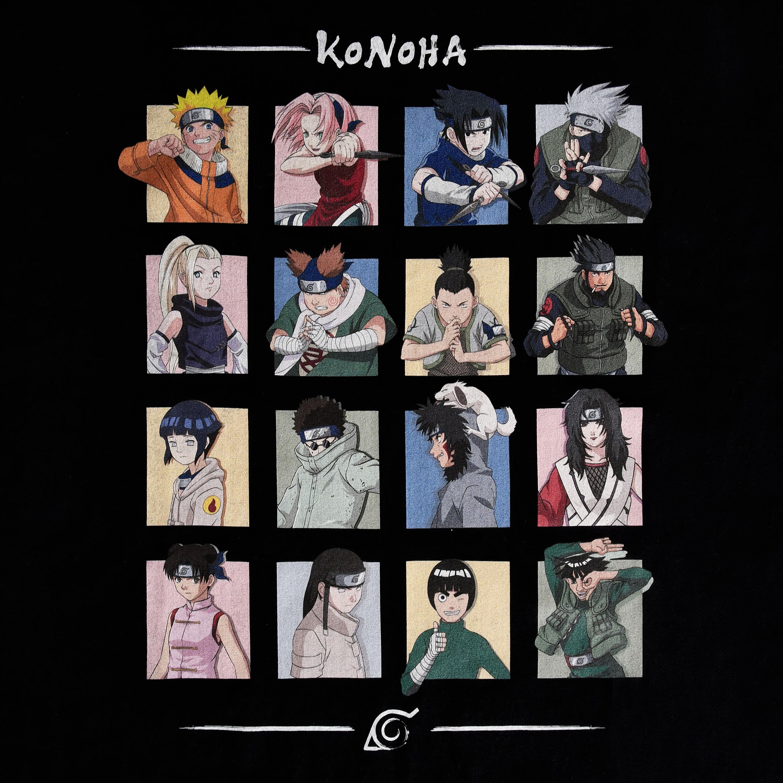 Zdjęcie produktu Naruto - Characters of Konoha T-Shirt czarne