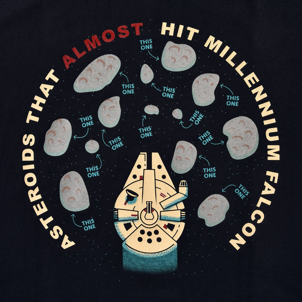 Product image Star Wars - Asteroids That Almost Hit Millennium Falcon Blue T-Shirt
