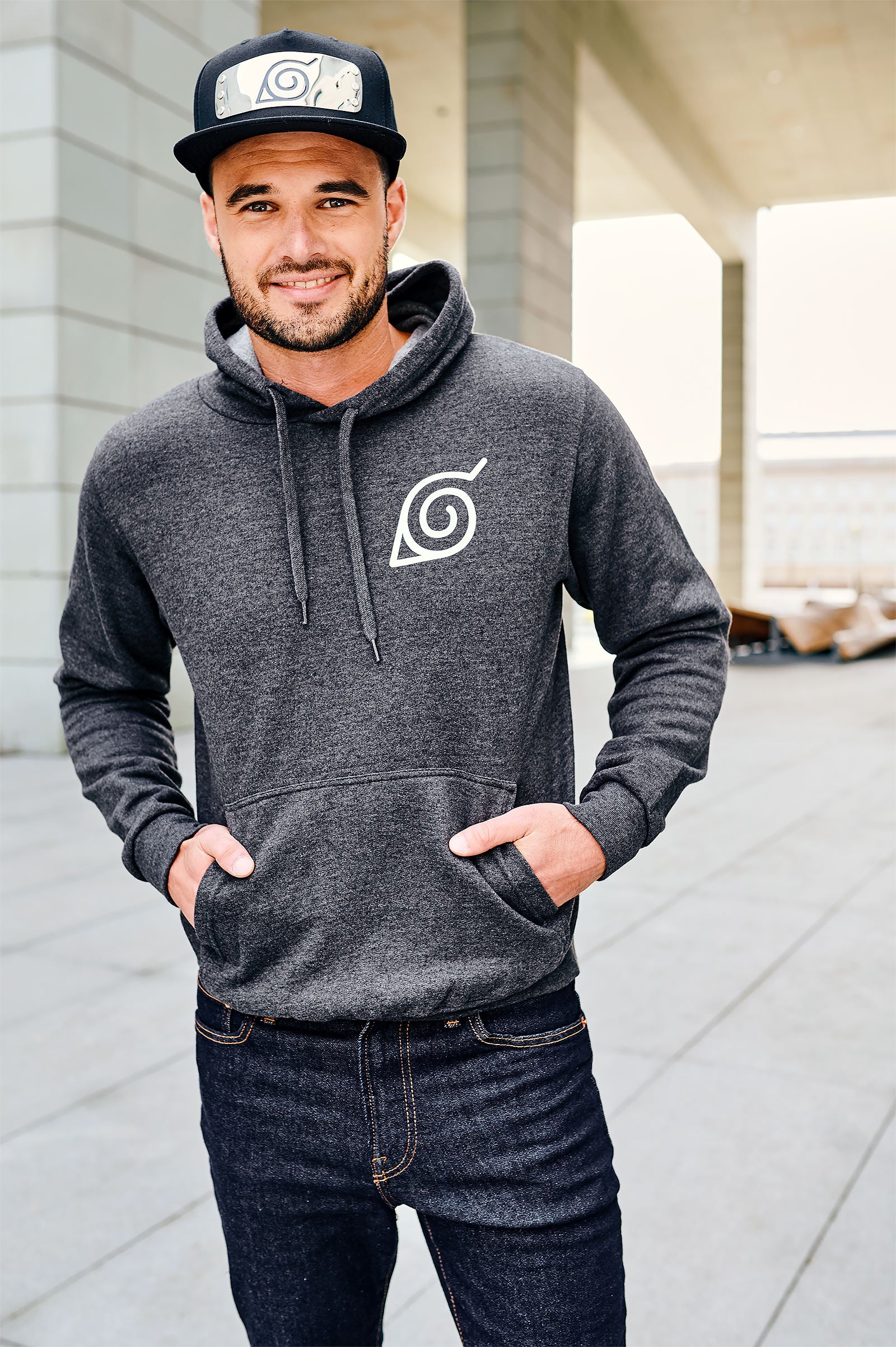 Zdjęcie produktu Naruto - Characters of Konoha Hoodie szary