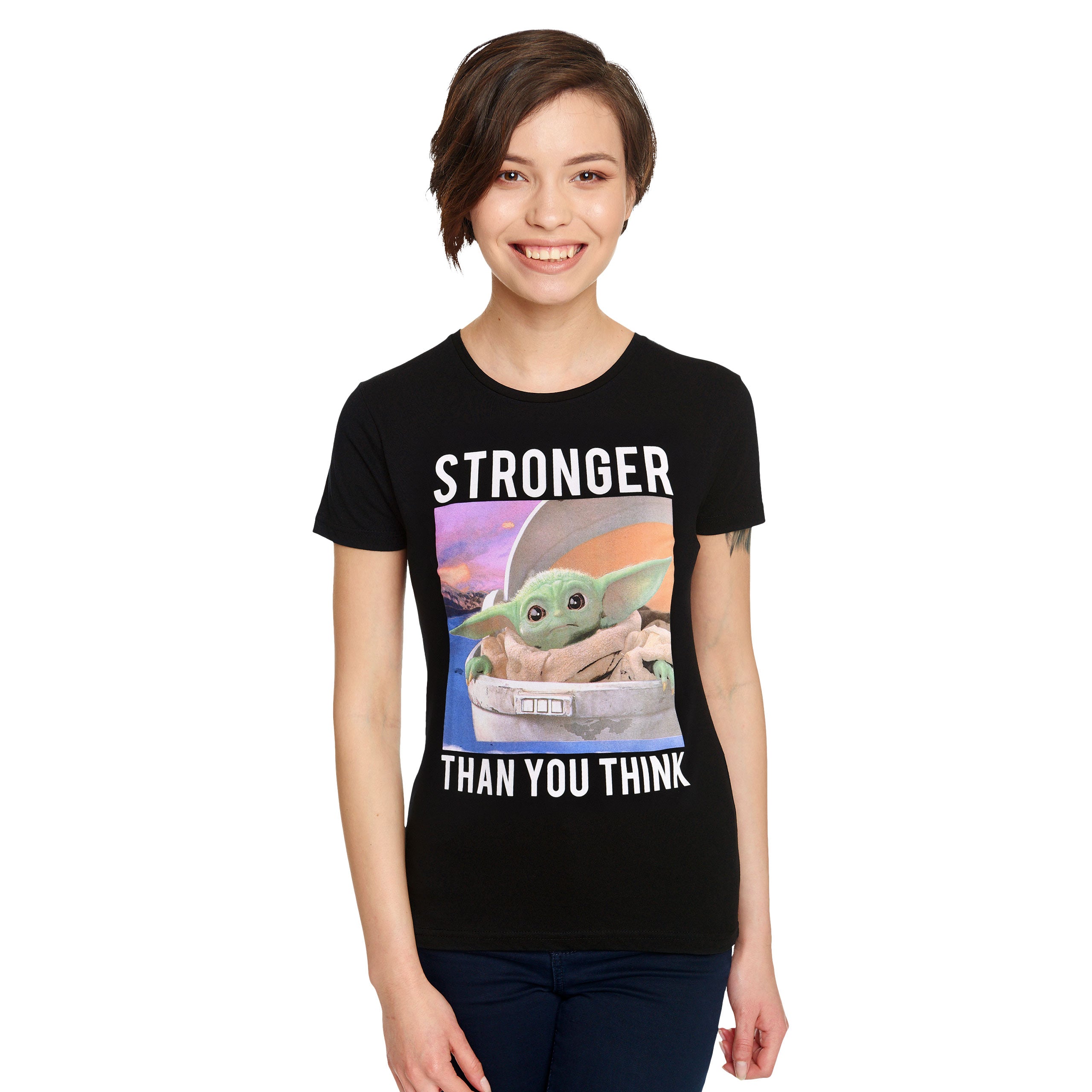 Zdjęcie produktu Grogu Silniejszy, Niż Myślisz T-Shirt Damski - Star Wars The Mandalorian