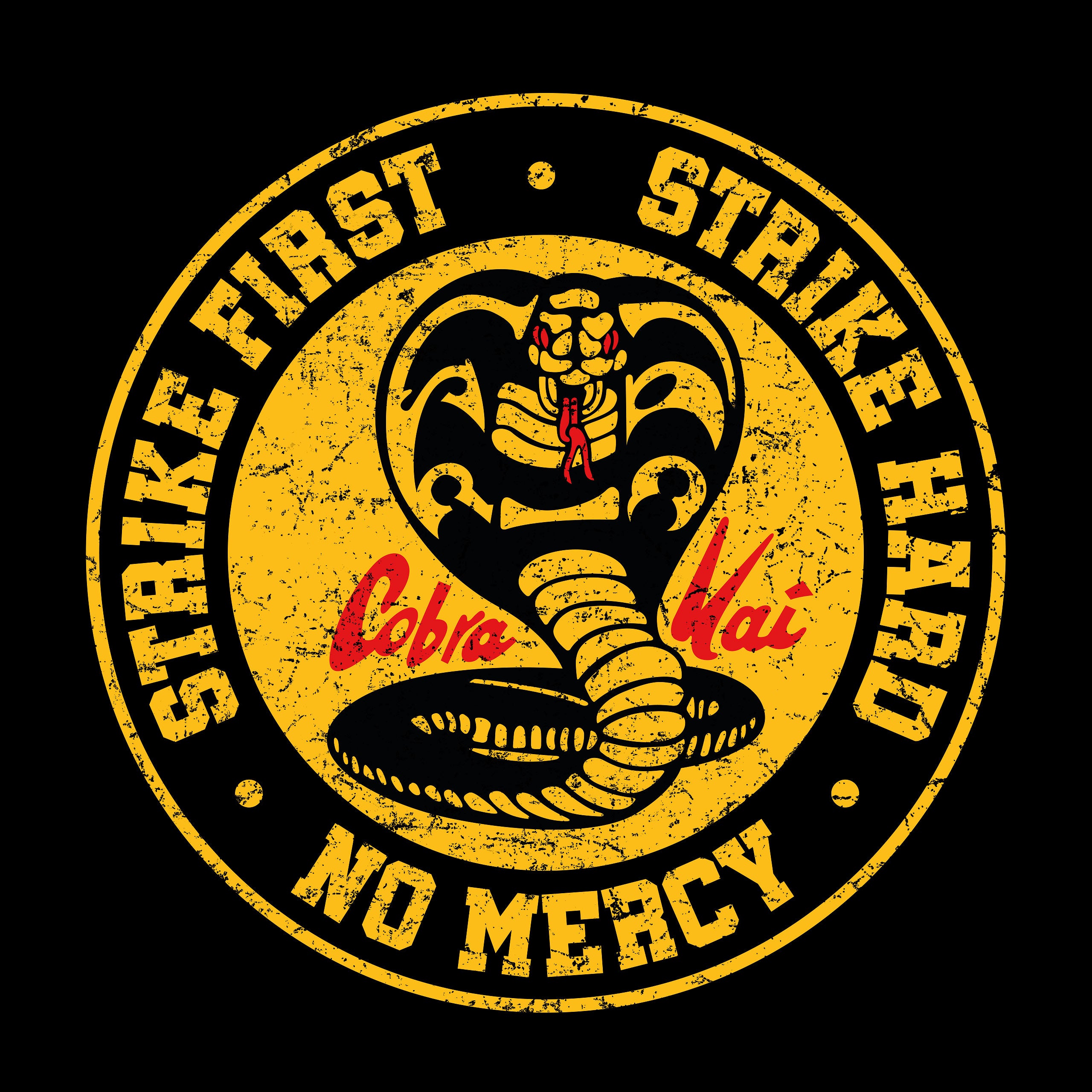 Zdjęcie produktu Cobra Kai Logo T-Shirt dla fanów Karate Kid czarne