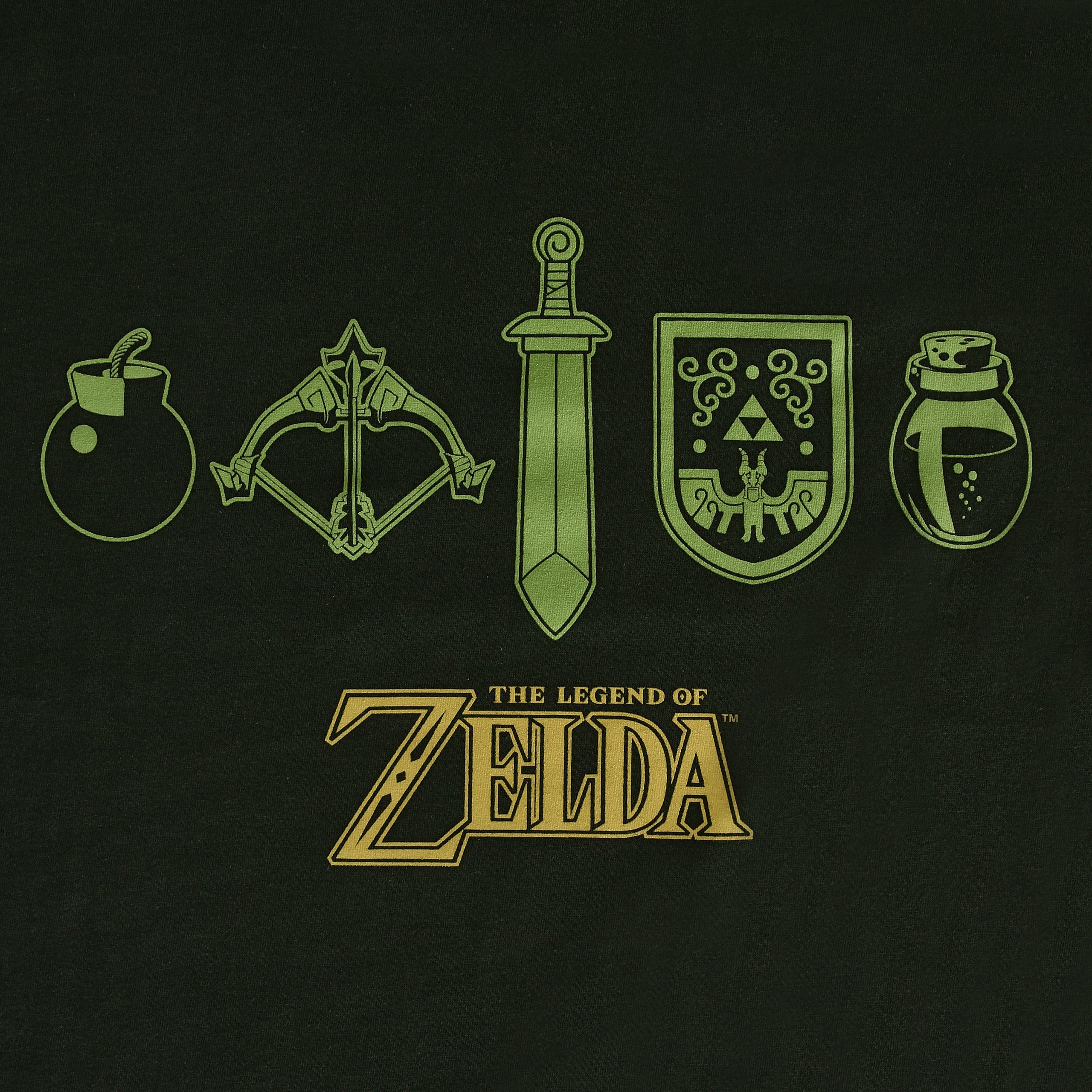 Zdjęcie produktu Zelda - Koszulka z ikonami zielona