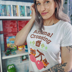 Zdjęcie produktu Animal Crossing - Koszulka damska z Nepp i Schlepp, biała