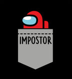 Zdjęcie produktu Koszulka Impostor Pocket dla fanów Among Us czarna