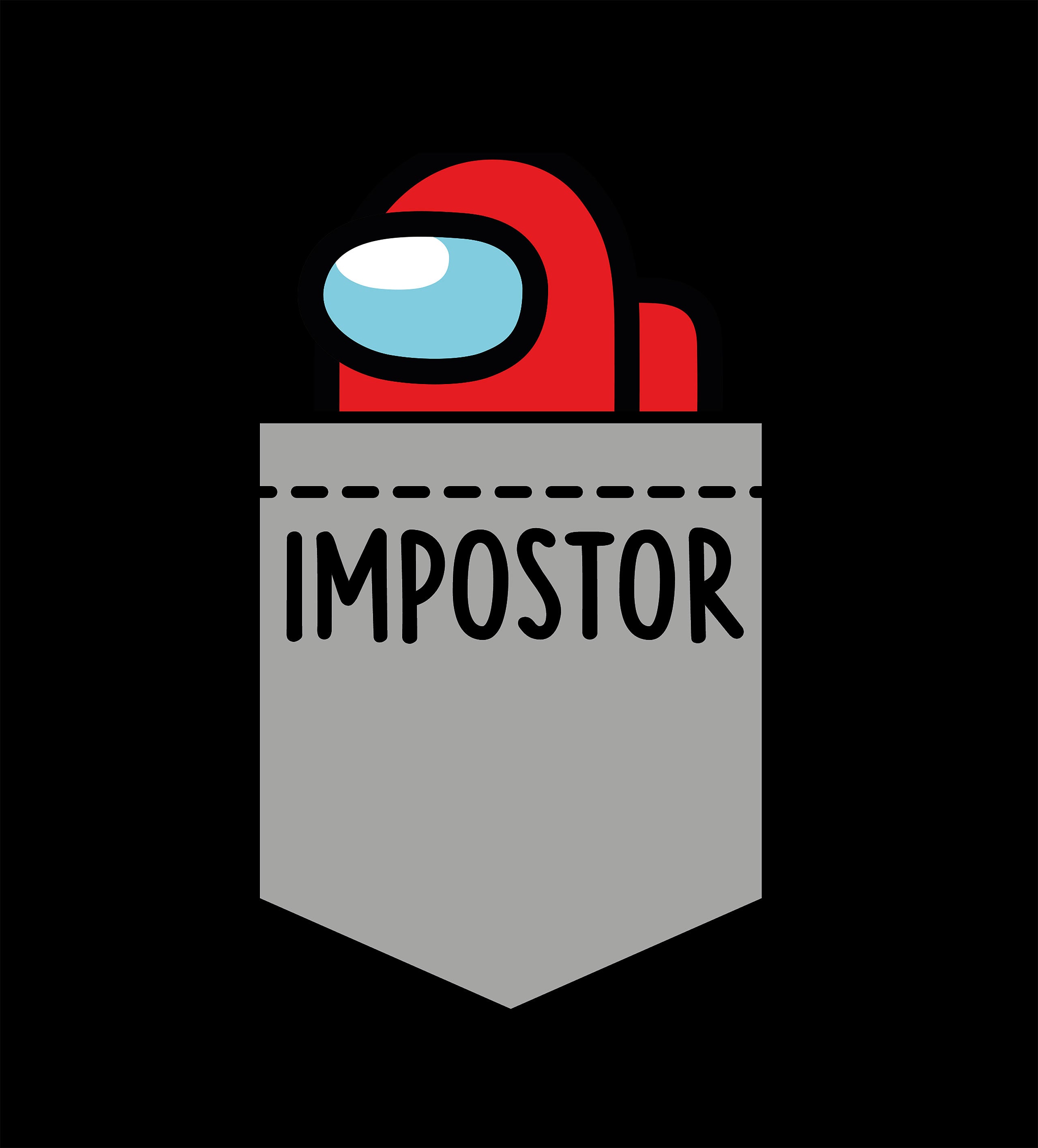Zdjęcie produktu Koszulka Impostor Pocket dla fanów Among Us czarna
