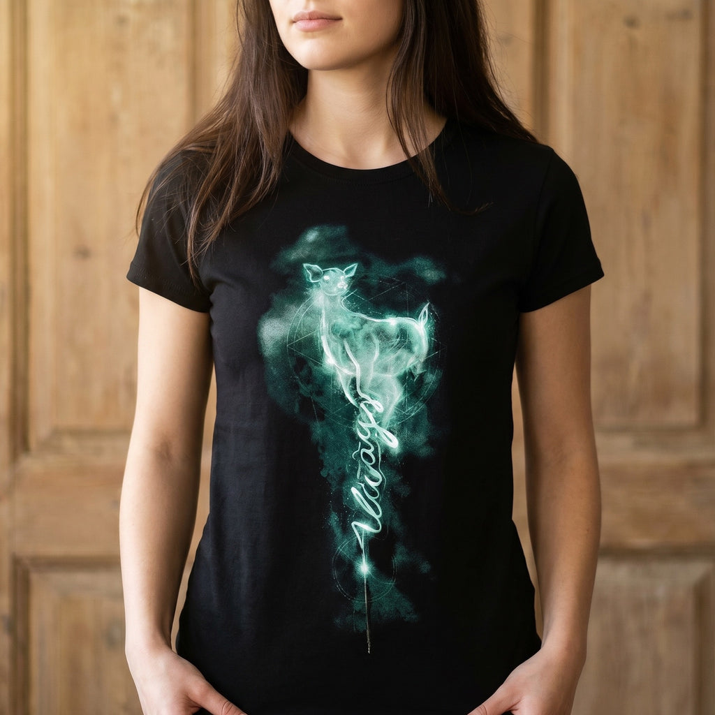 Zdjęcie produktu Snape Patronus Always T-Shirt damskie czarne - Harry Potter