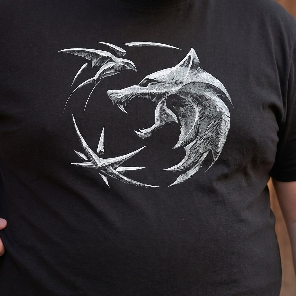 Zdjęcie produktu Witcher - Koszulka z emblematem wilka czarna