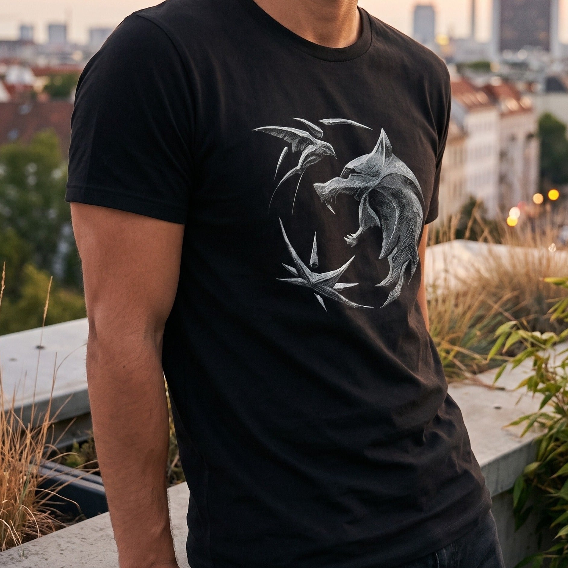 Zdjęcie produktu Witcher - Koszulka z emblematem wilka czarna