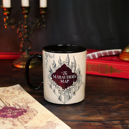 Zdjęcie produktu Harry Potter - Kubek z efektem termicznym Mapa Huncwotów czarny