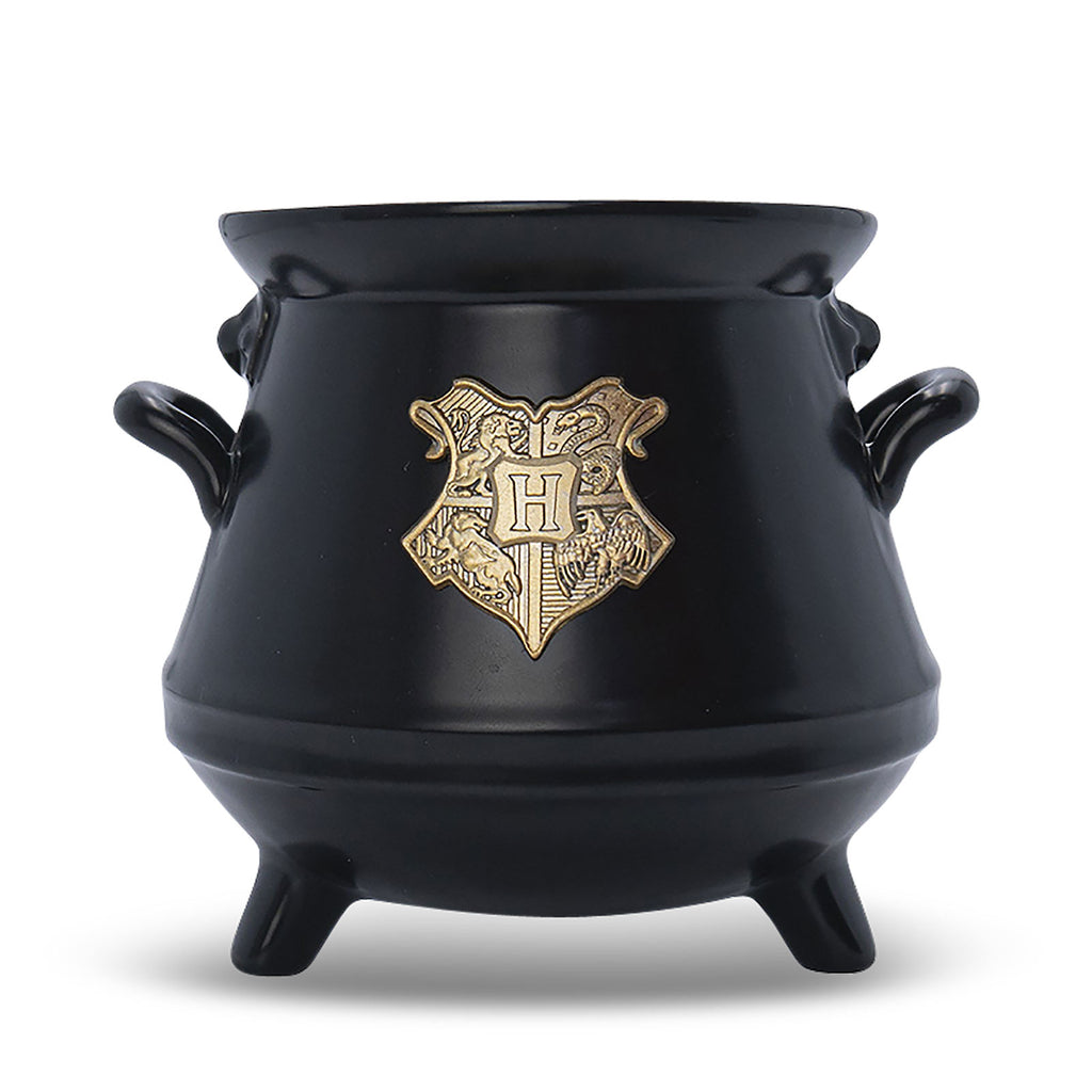 Zdjęcie produktu Harry Potter - Czarny kubek 3D z herbem Hogwartu w kształcie kociołka