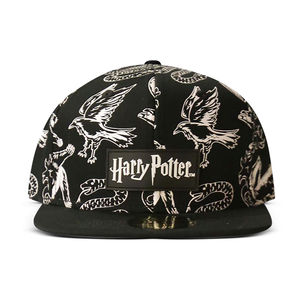 Zdjęcie produktu Harry Potter - Snapback czapka z herbami Hogwartu czarno-biała