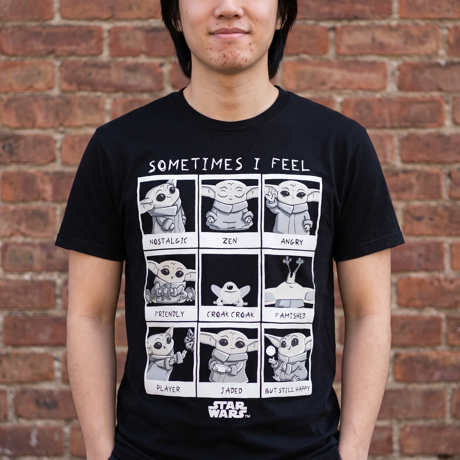 Zdjęcie produktu Koszulka damska Grogu Emotions czarna - Star Wars The Mandalorian