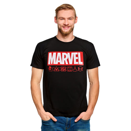 Zdjęcie produktu Marvel - Logo i Ikony T-Shirt czarne