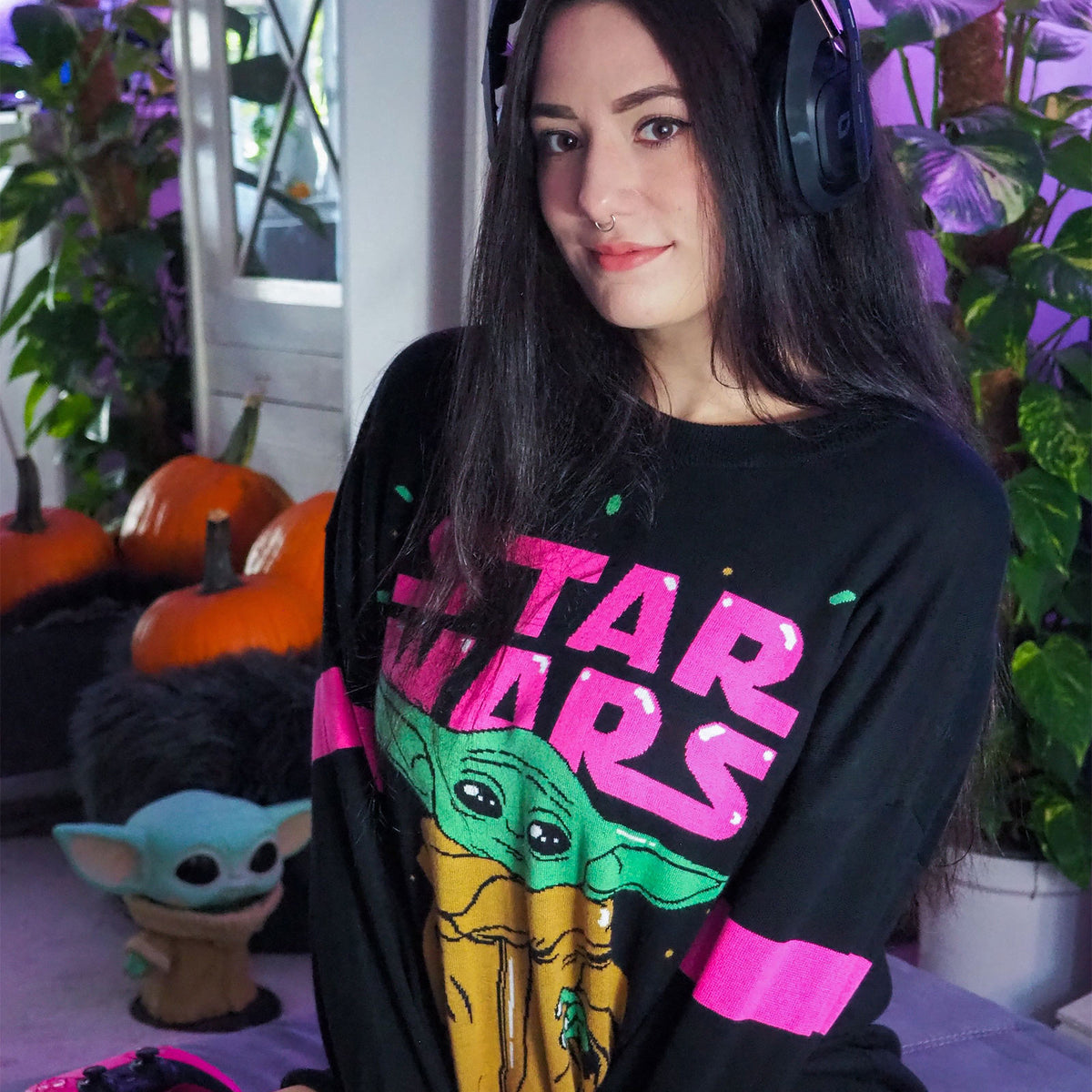Zdjęcie produktu Grogu Oversize Sweter czarny - Star Wars The Mandalorian