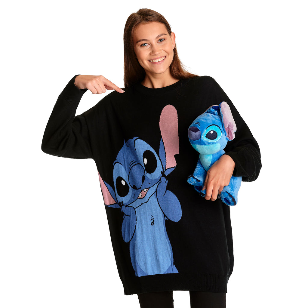 Zdjęcie produktu Lilo & Stitch - Oversize Sweter damski czarny