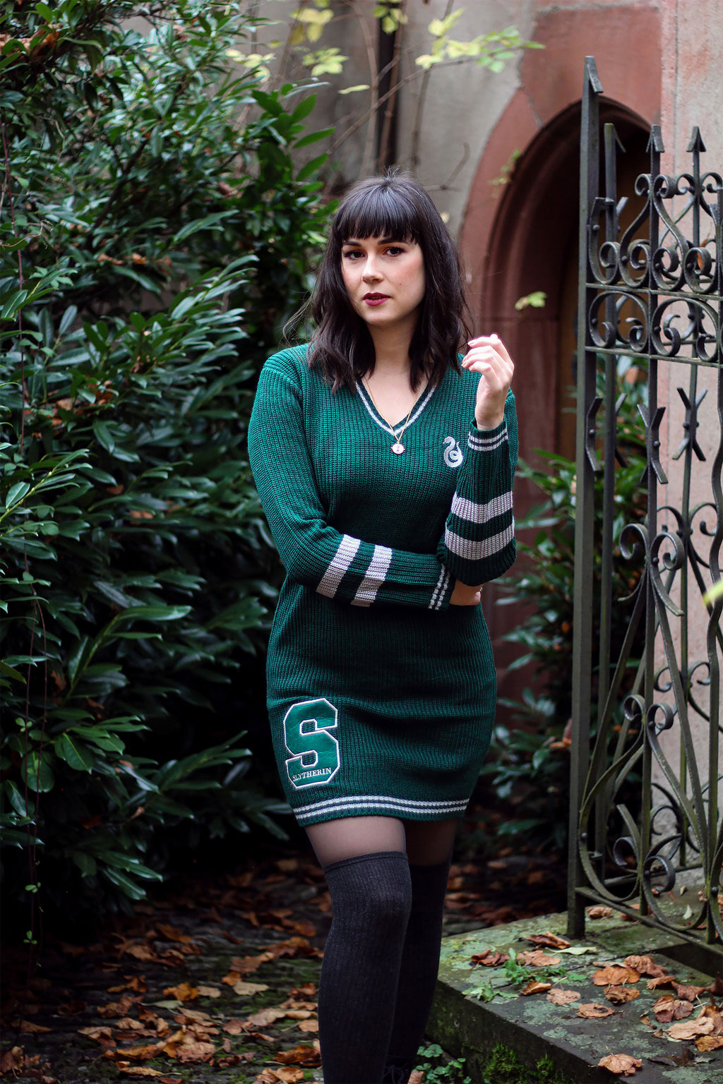 Zdjęcie produktu Harry Potter - Slytherin sweterkowa sukienka zielona