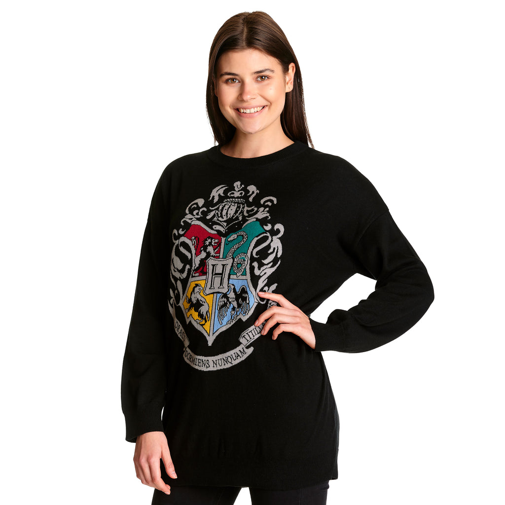 Zdjęcie produktu Harry Potter - Oversize Sweter z herbem Hogwartu czarny