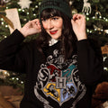 Zdjęcie produktu Harry Potter - Oversize Sweter z herbem Hogwartu czarny