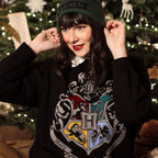 Zdjęcie produktu Harry Potter - Oversize Sweter z herbem Hogwartu czarny