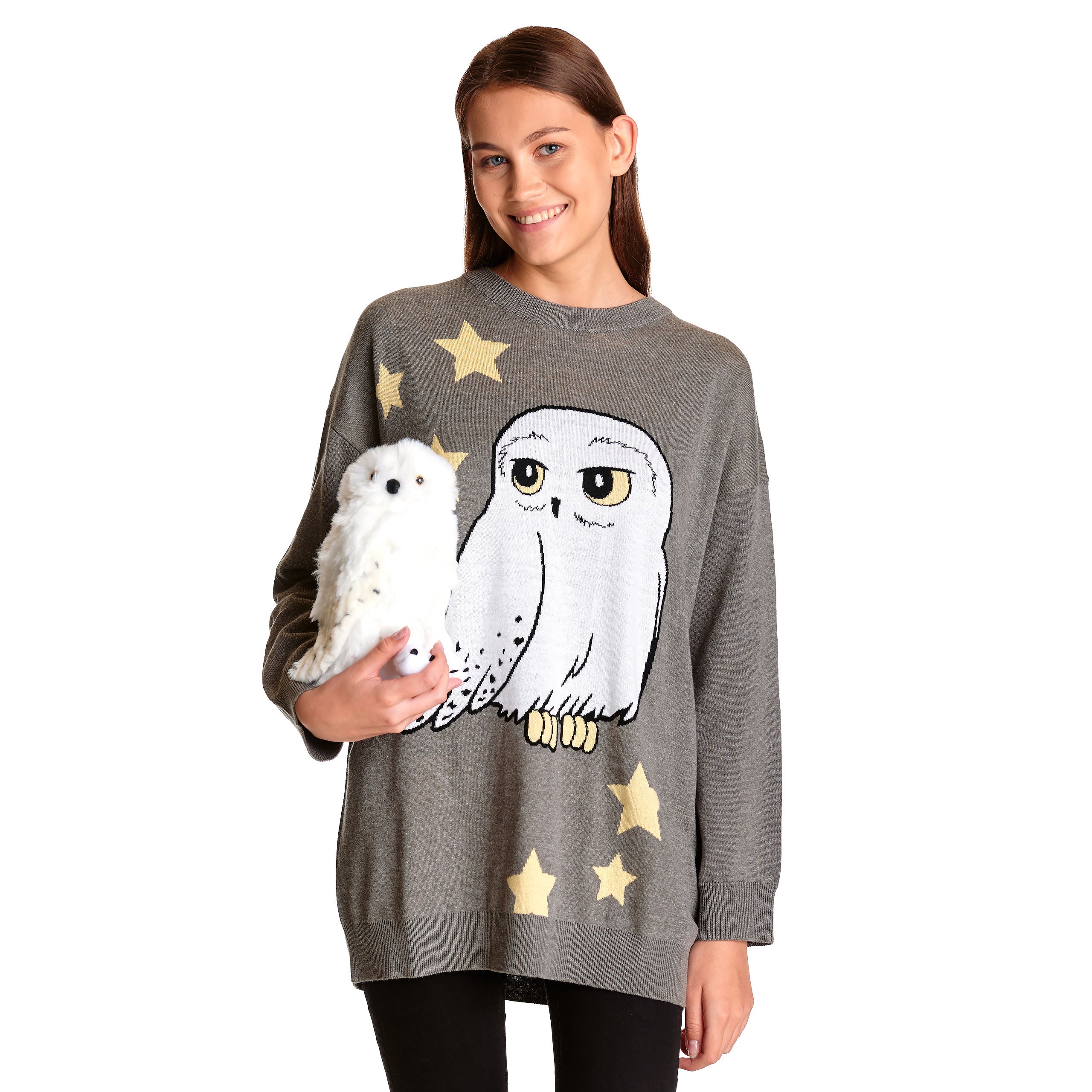Zdjęcie produktu Harry Potter - Hedwig Oversize Sweter szary