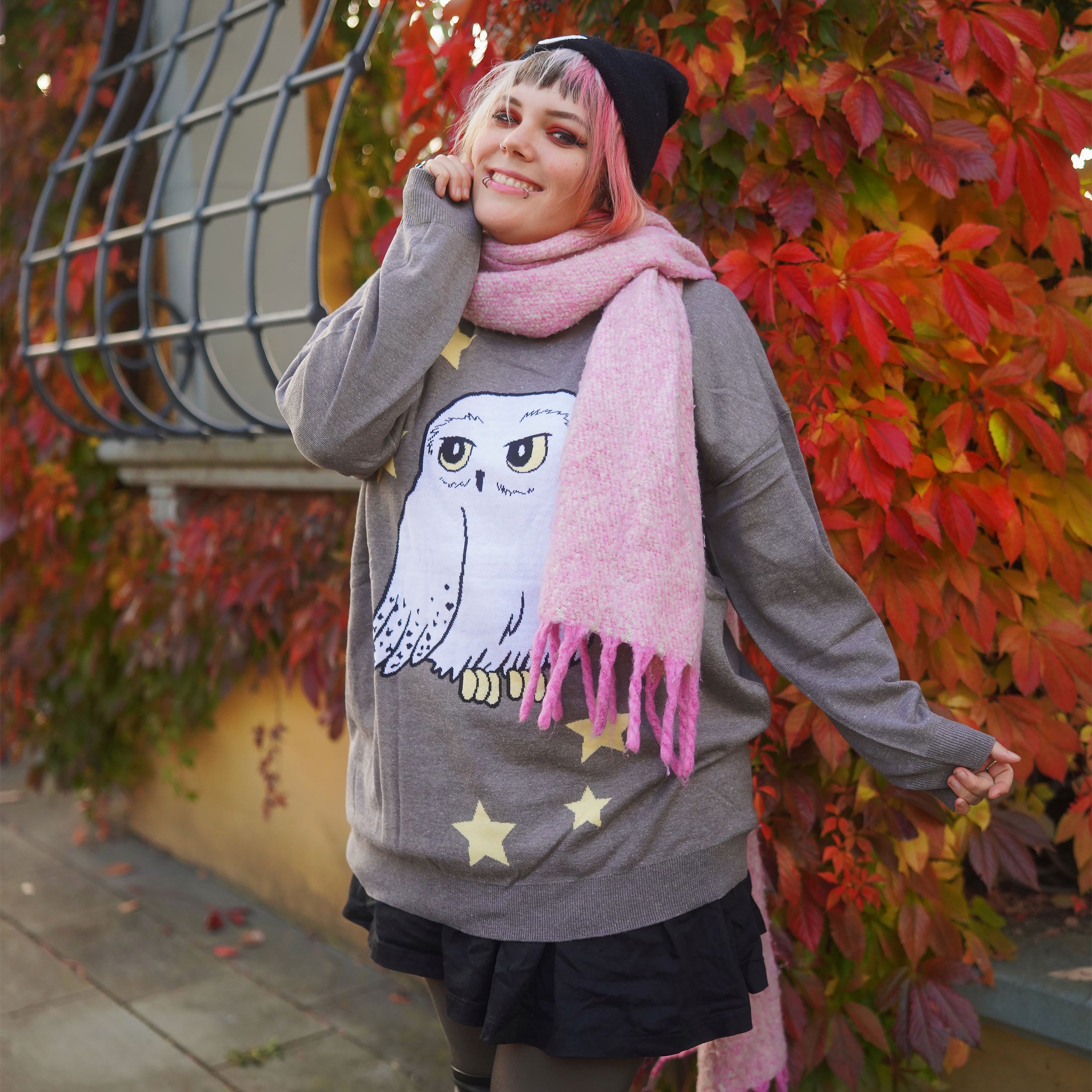 Zdjęcie produktu Harry Potter - Hedwig Oversize Sweter szary