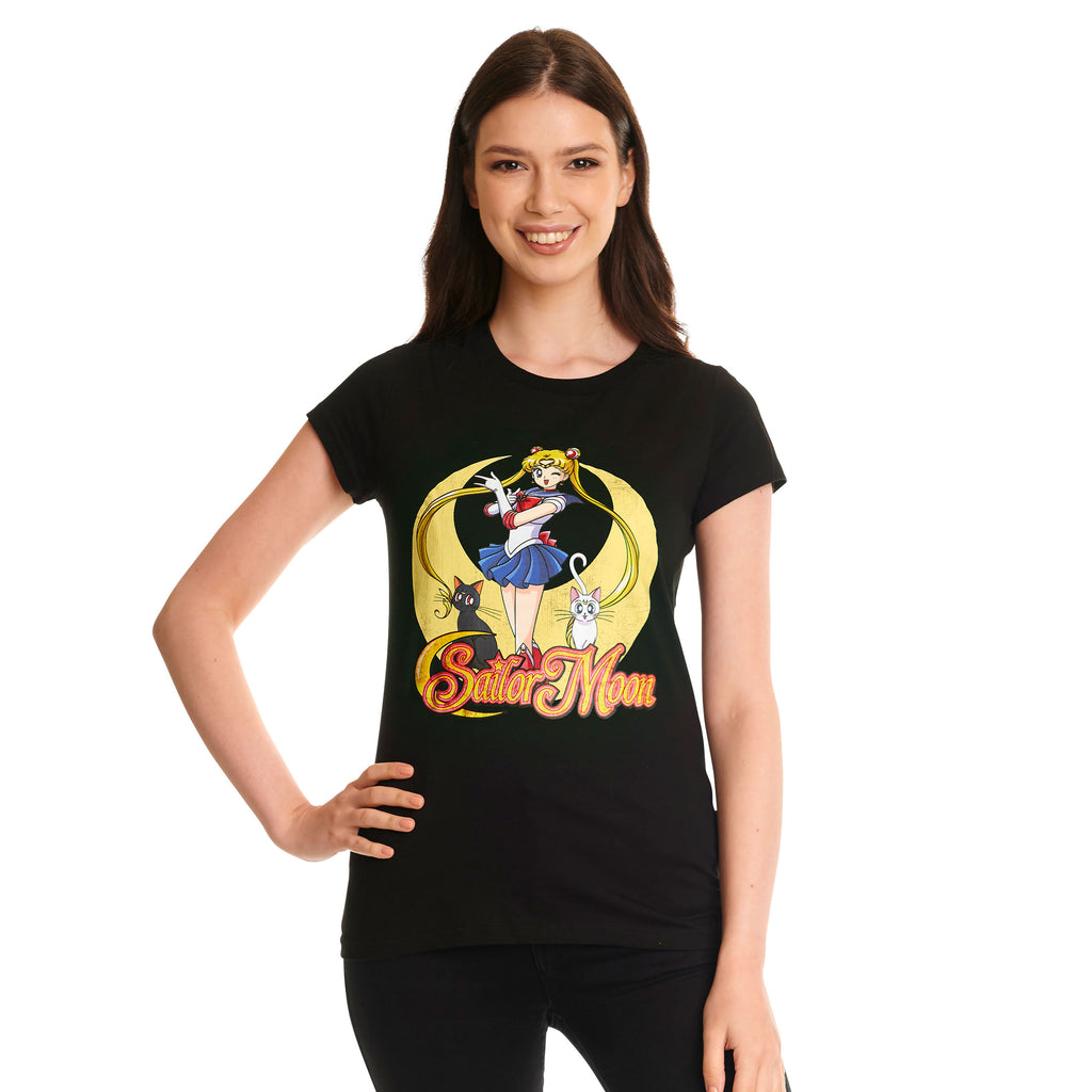 Zdjęcie produktu Sailor Moon - Koszulka z pozą dla kobiet, czarna
