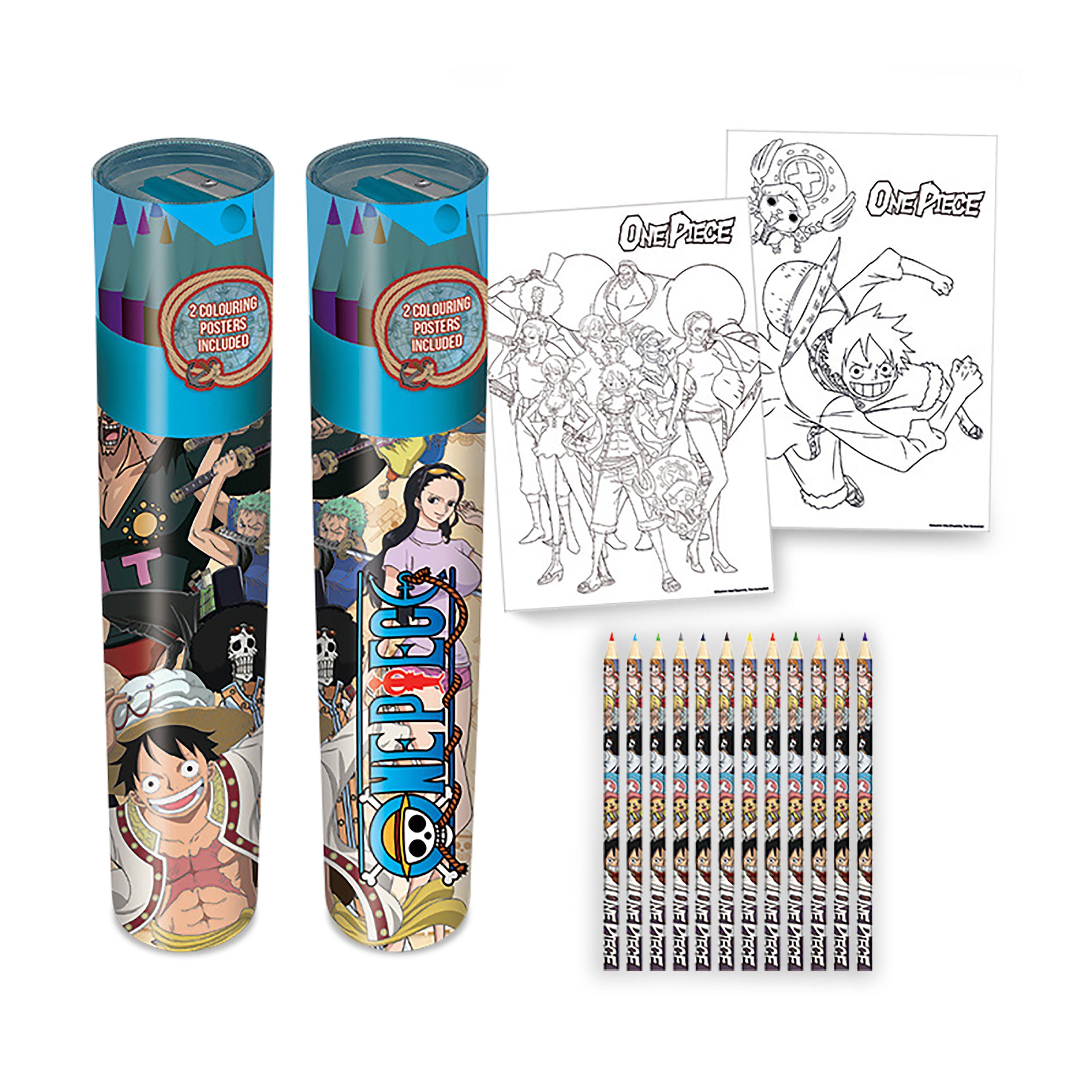 Product image One Piece - Pencil box 12 piece set with 2 coloring pages