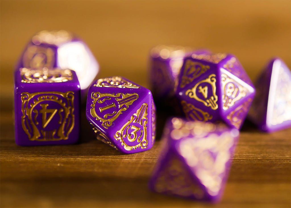 Product image Witcher - Dandelion Viscount de Lettenhove RPG Dice Set 7pcs with Collector's Coin