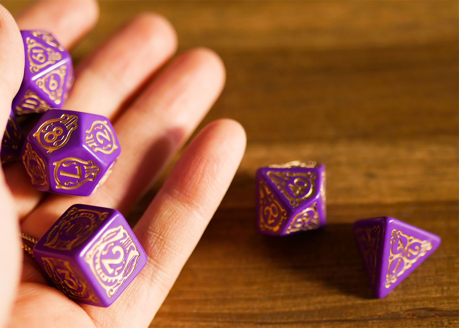 Product image Witcher - Dandelion Viscount de Lettenhove RPG Dice Set 7pcs with Collector's Coin