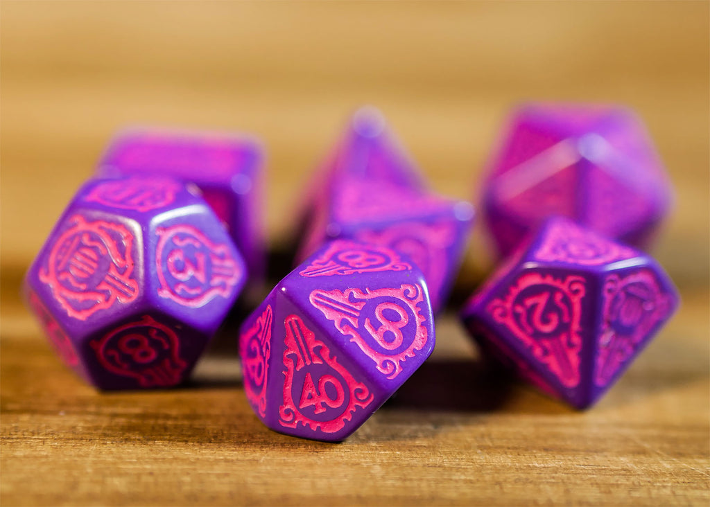 Zdjęcie produktu Wiedźmin - Jaskier Zdobywca Serc RPG Zestaw Kości 7-elementowy z Monetą Kolekcjonerską