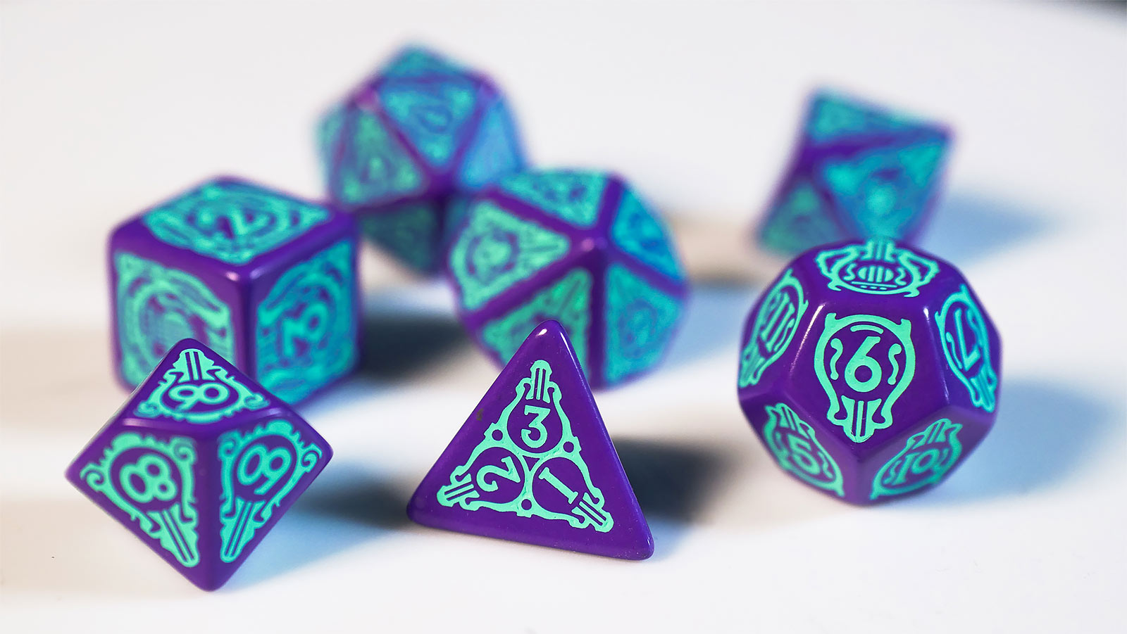 Product image Witcher - Dandelion Half a Century of Poetry RPG Dice Set 7pcs with Collector's Coin