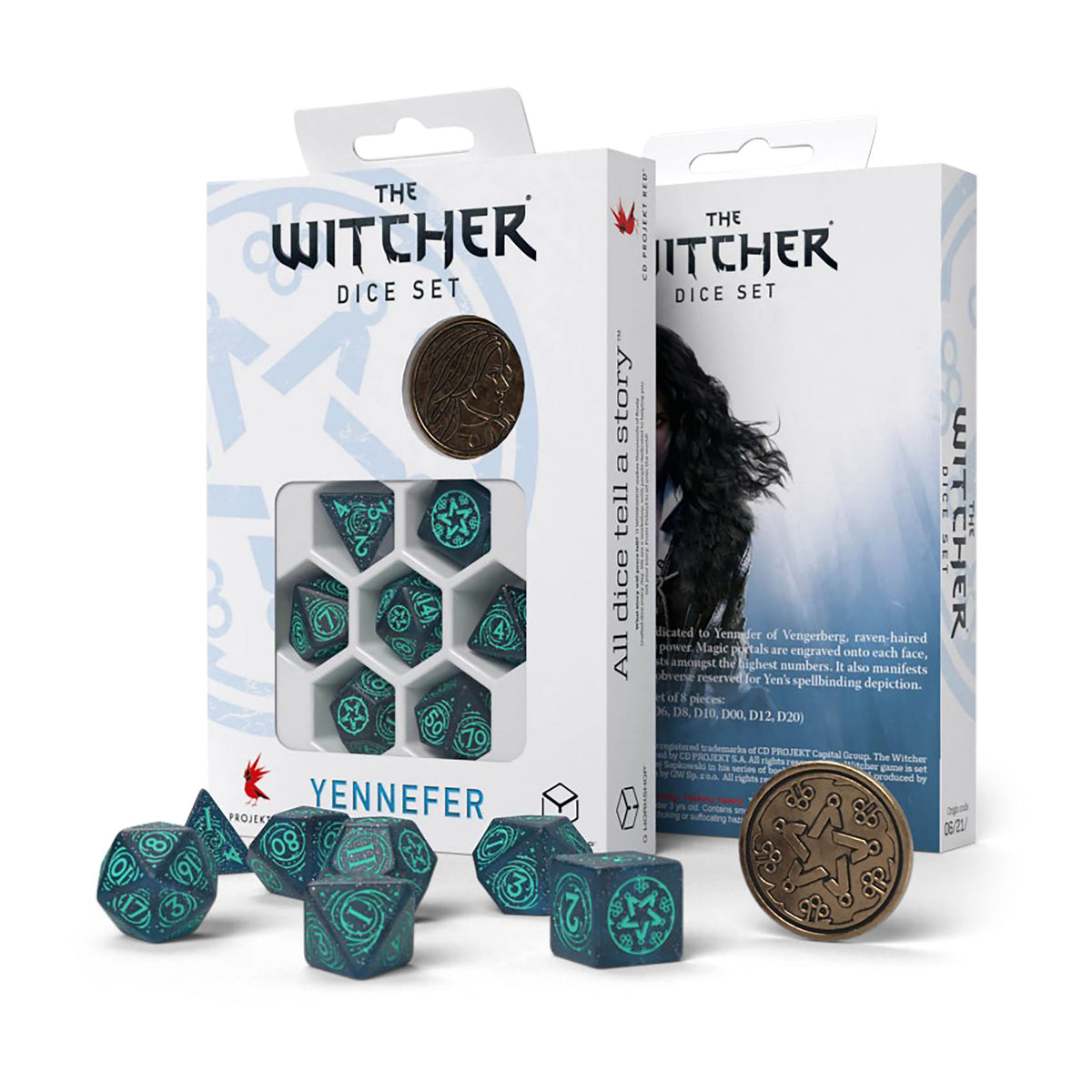Zdjęcie produktu Wiedźmin - Yennefer Sorceress Supreme RPG Zestaw Kości 7-częściowy z monetą kolekcjonerską