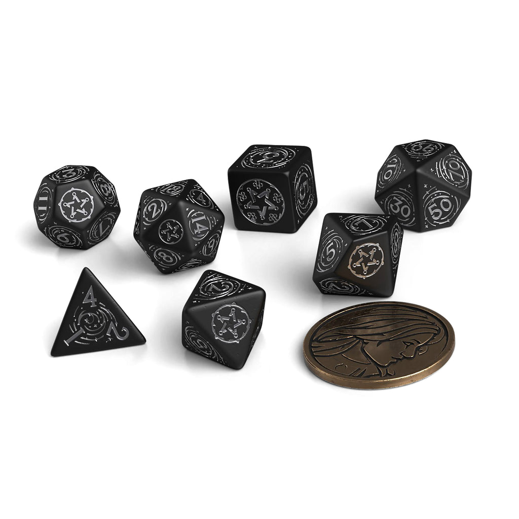 Zdjęcie produktu Wiedźmin - Yennefer Obsidian Star RPG Zestaw Kości 7-częściowy z monetą kolekcjonerską