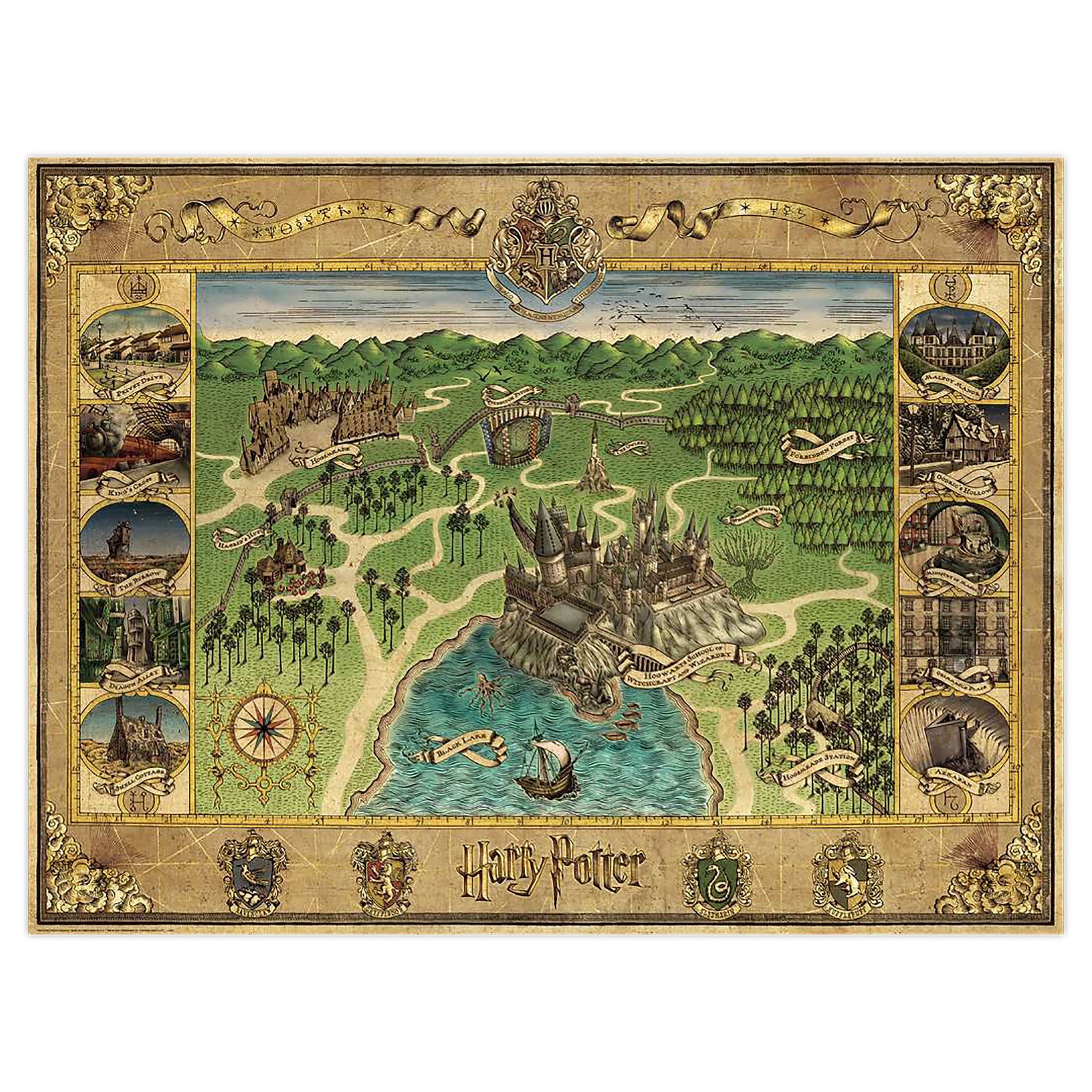 Zdjęcie produktu Harry Potter - Puzzle z mapą Hogwartu 1500 elementów