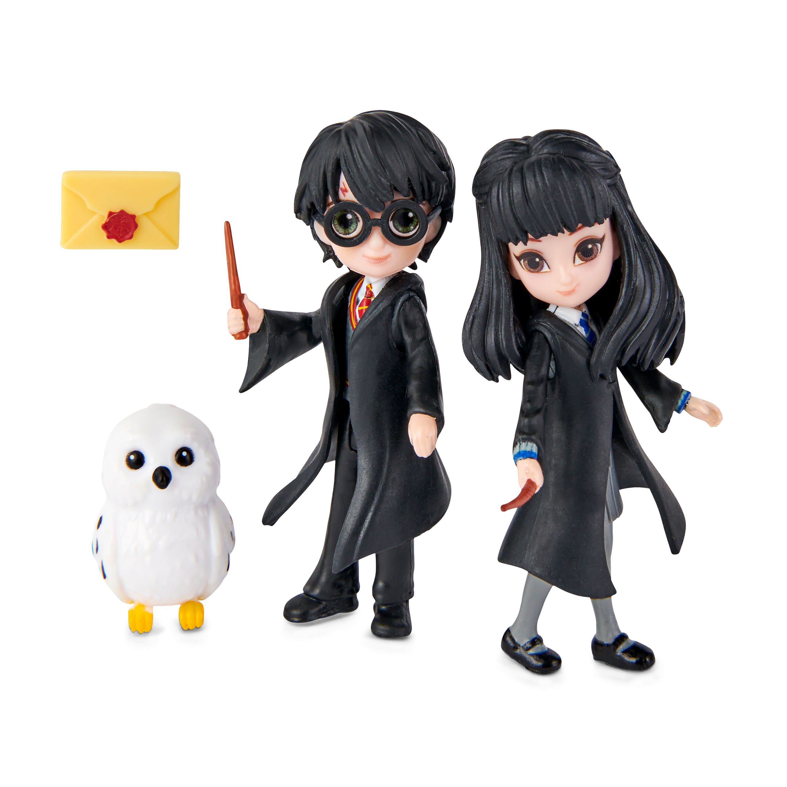 Zdjęcie produktu Harry Potter - Zestaw figurek kolekcjonerskich Harry, Cho, Hedwig i list z Hogwartu