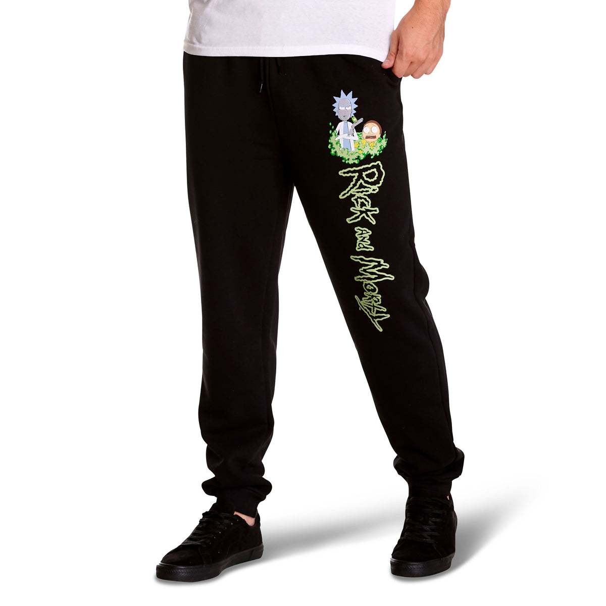 Zdjęcie produktu Rick and Morty - Logo spodnie dresowe Glow in the Dark czarne