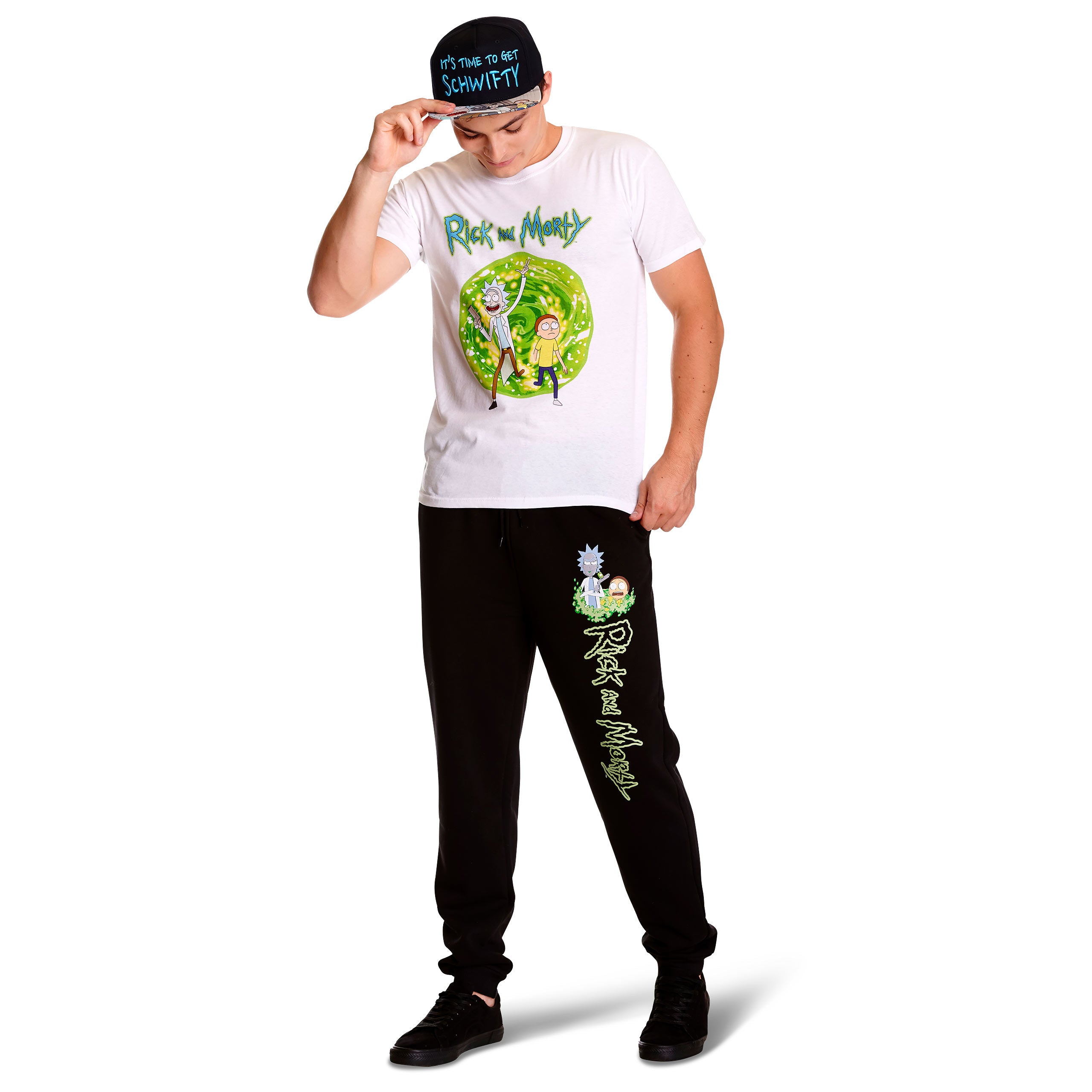 Zdjęcie produktu Rick and Morty - Logo spodnie dresowe Glow in the Dark czarne