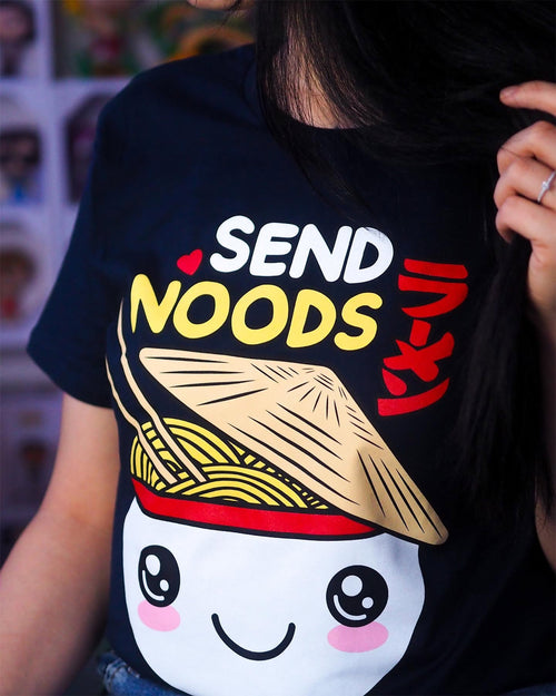 Zdjęcie produktu Send Noods Ramen T-Shirt dla fanów anime niebieskie