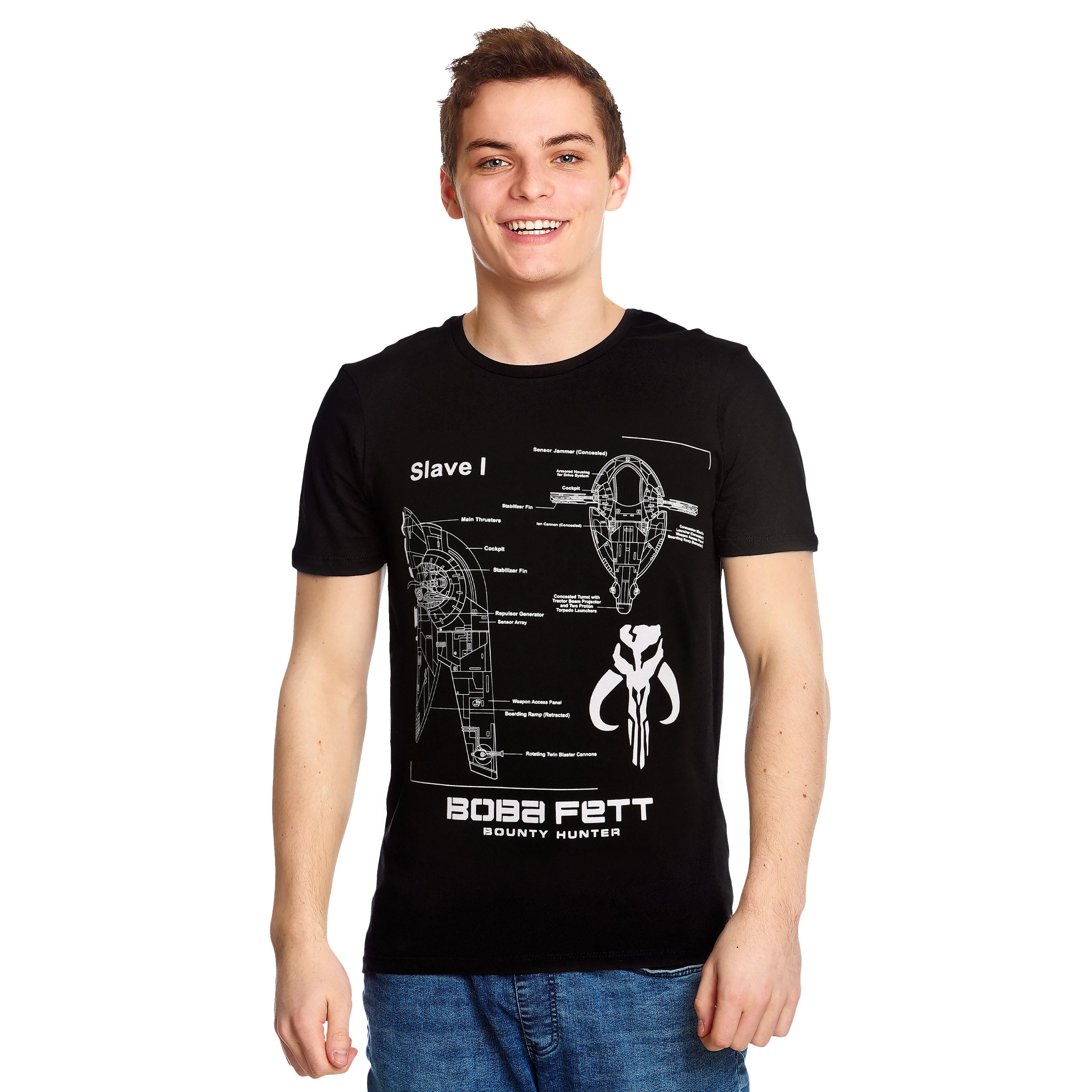 Product image Star Wars - Boba Fett Slave I Sketch T-Shirt Black
