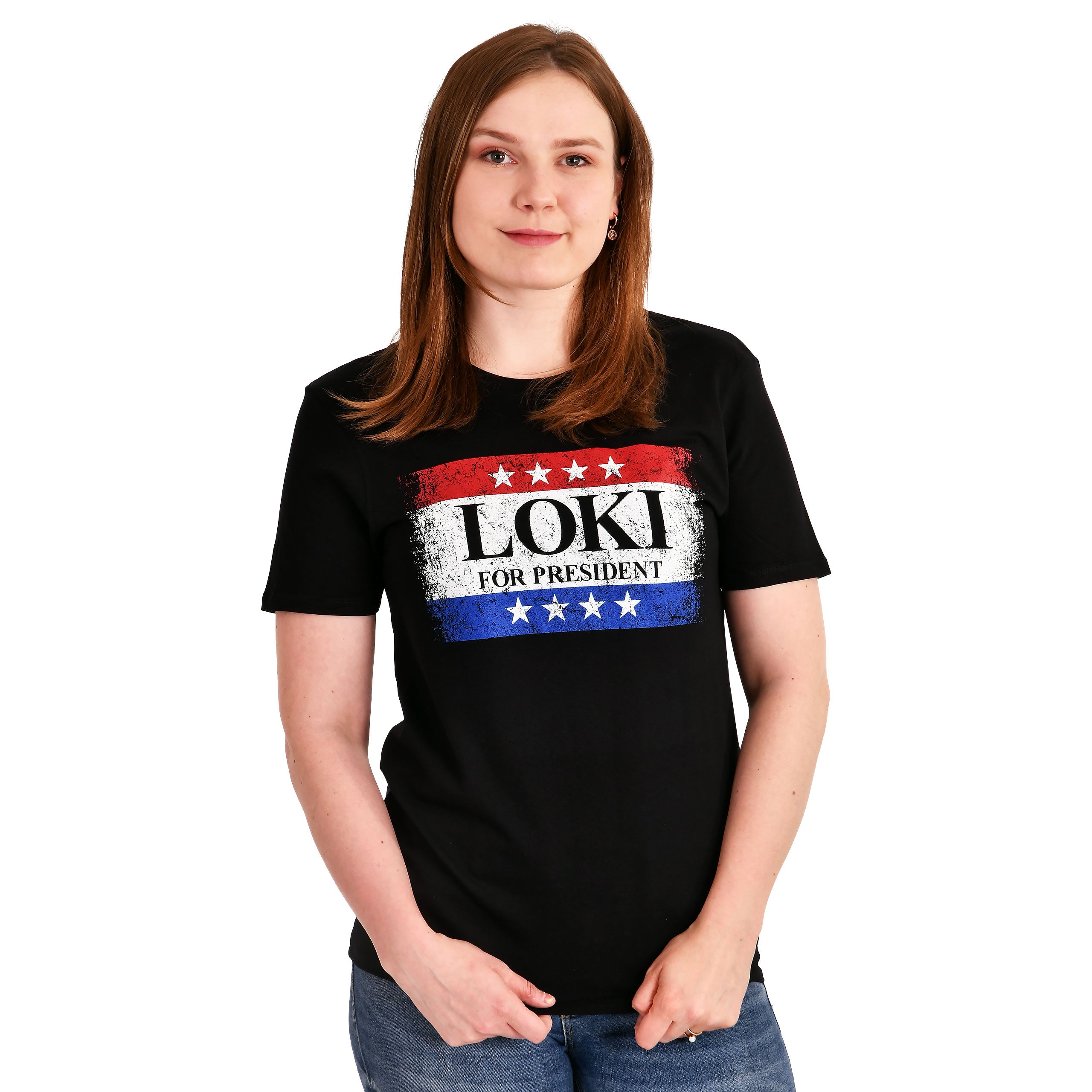 Zdjęcie produktu Koszulka For President czarna dla fanów Lokiego