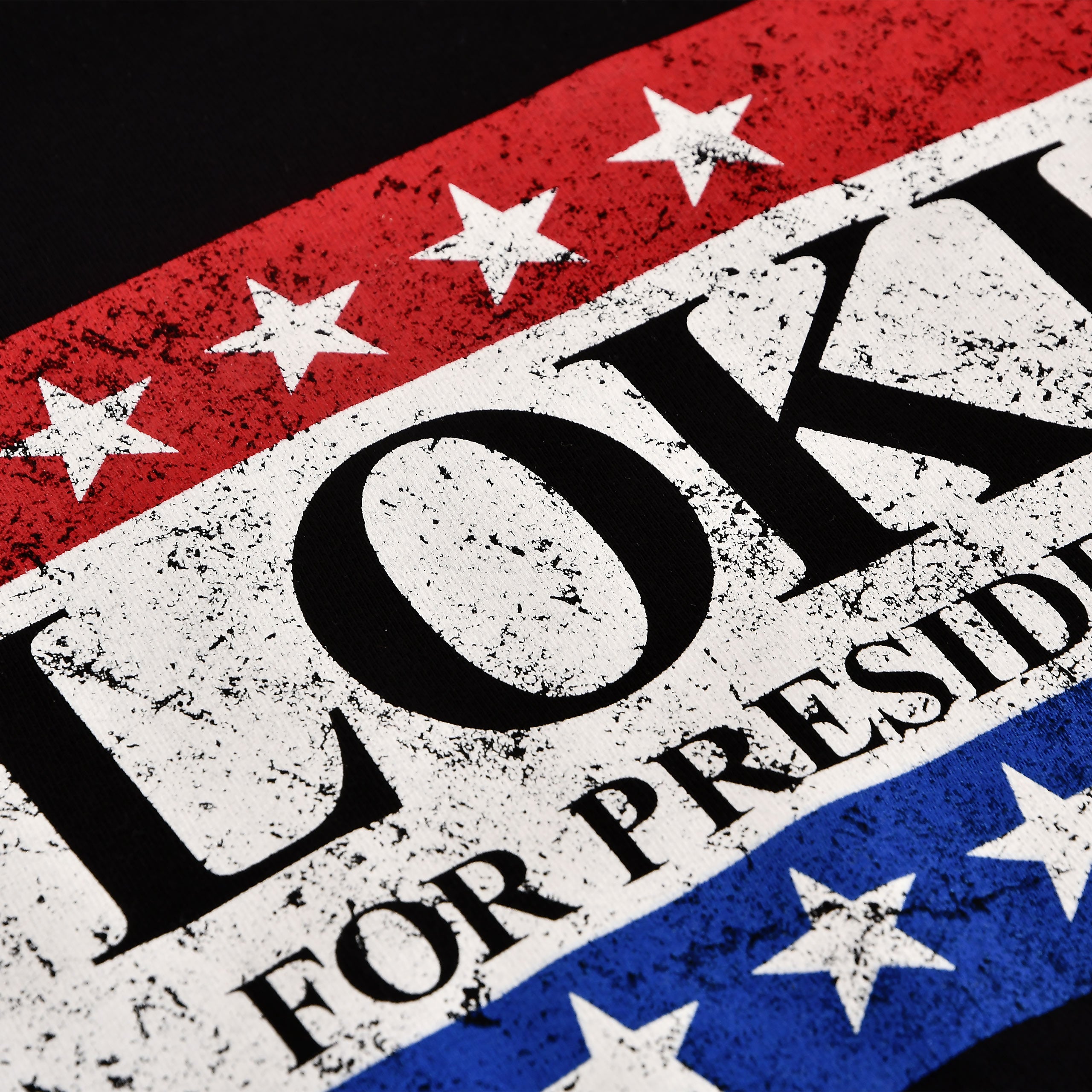 Zdjęcie produktu Koszulka For President czarna dla fanów Lokiego