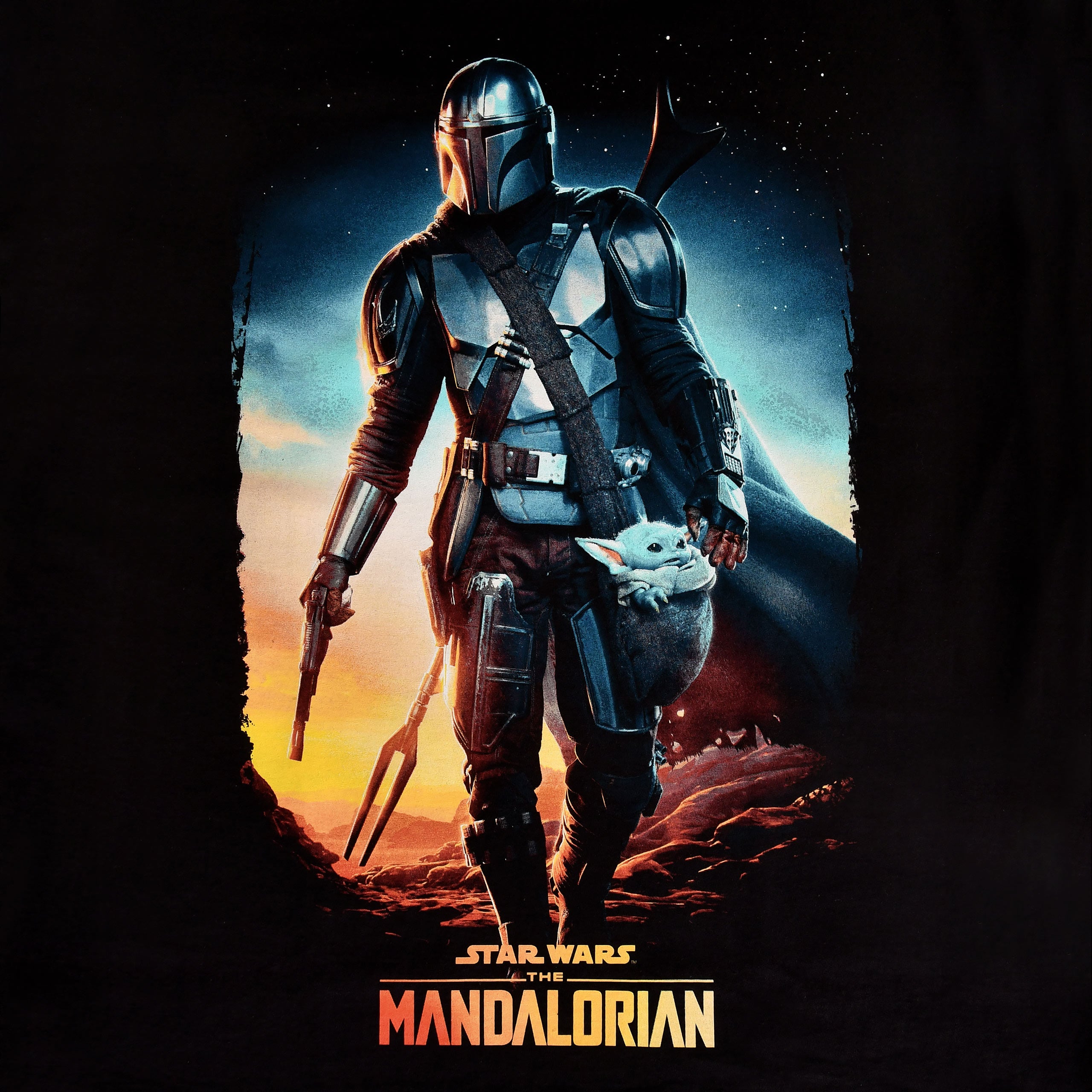 Zdjęcie produktu Through The Galaxy T-Shirt czarny - Star Wars Mandalorian